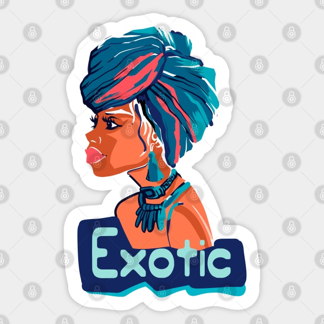 African girl exotic Sticker by Mako Design 
